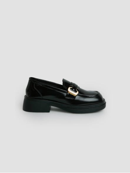 Metal Buckle Lacquer Platform Loafers Metal Buckle Lacquer Platform Loafers