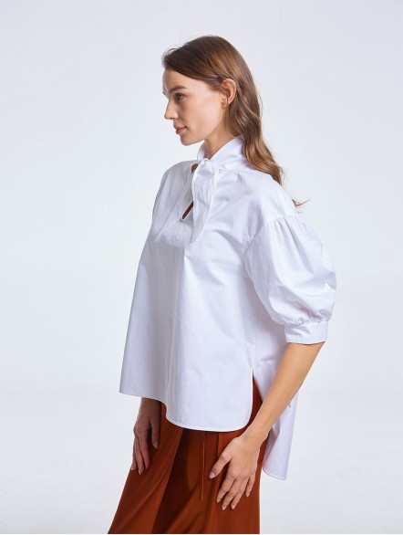 Knotted Neckline Cotton Top Knotted Neckline Cotton Top