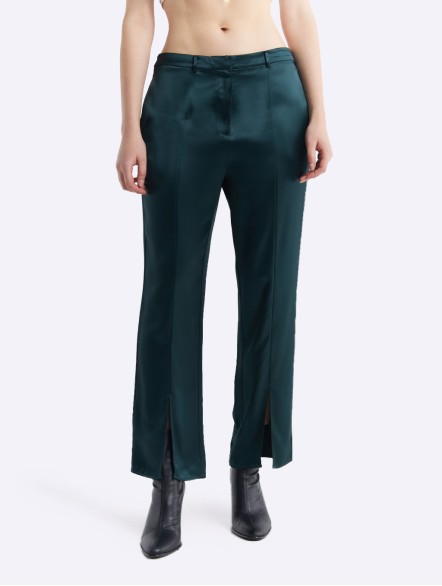 Tie-Waist Blazer & Front Slit Trousers Set Tie-Waist Blazer & Front Slit Trousers Set