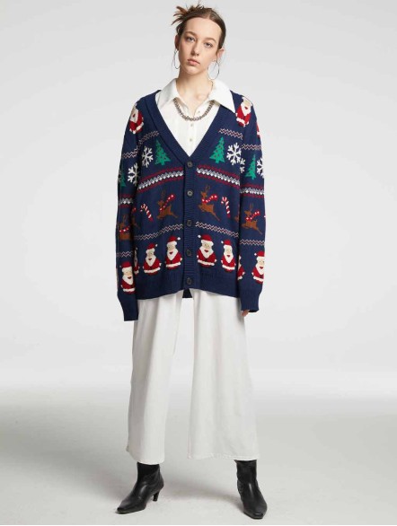 V-neck Christmas Cardigan V-neck Christmas Cardigan