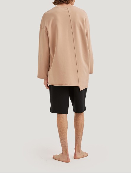 Plain Asymmetric Cotton Long Sleeve Shirt Plain Asymmetric Cotton Long Sleeve Shirt
