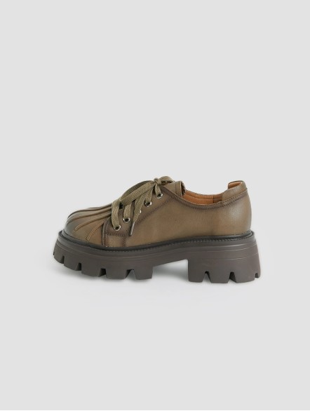 Leather Platform Lace-up Loafers Leather Platform Lace-up Loafers