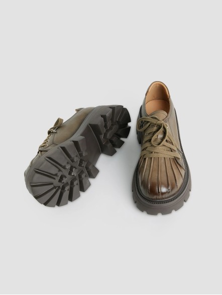 Leather Platform Lace-up Loafers Leather Platform Lace-up Loafers