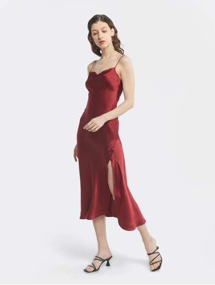 Nightgown High-Cut Silk Dress Nightgown High-Cut Silk Dress
