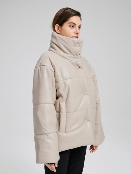 Faux-Leather Puffer Jacket Faux-Leather Puffer Jacket