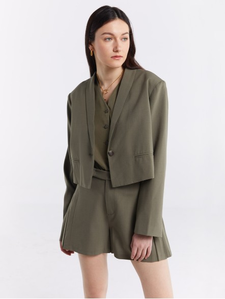 Single-breasted Cropped Blazer Single-breasted Cropped Blazer