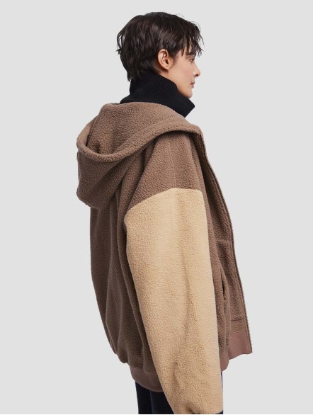 Contrasting Hooded Teddy Jacket Contrasting Hooded Teddy Jacket