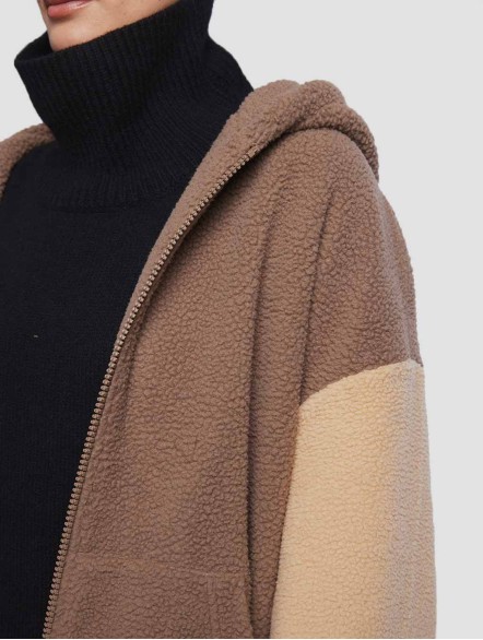 Contrasting Hooded Teddy Jacket Contrasting Hooded Teddy Jacket
